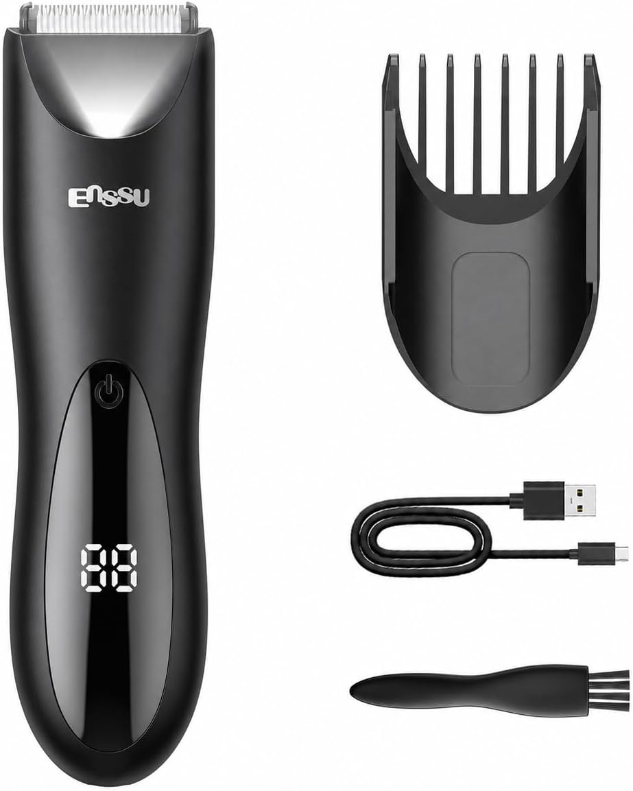 máquina de cortar cabelo sem fio Enssu com tela LED